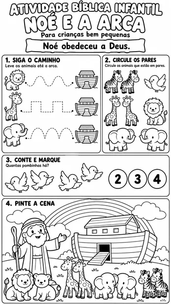 Atividade Bíblica Infantil para Colorir